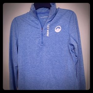 A light workout long sleeve w/ zip up neck